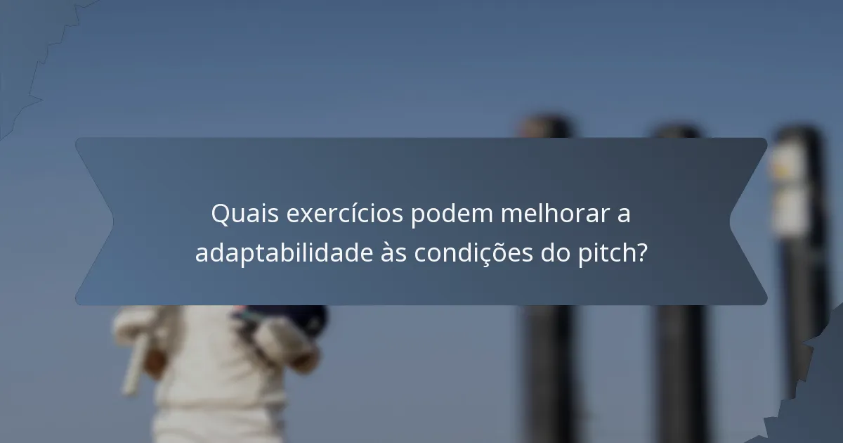 Quais exercícios podem melhorar a adaptabilidade às condições do pitch?
