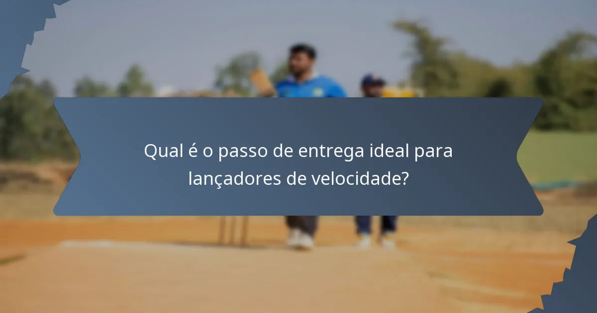 Qual é o passo de entrega ideal para lançadores de velocidade?